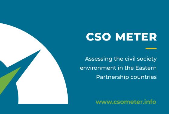 cso meter logo and url with the subtitle reading "Assessing the civil society environment in the Eastern Partnership countries"