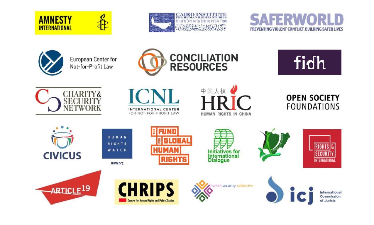 logos of 20 organisations signing open letter