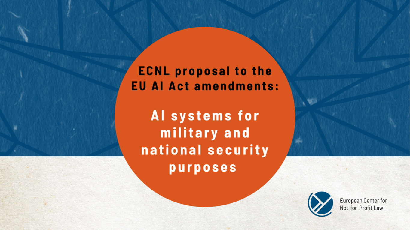 ECNL proposal to the EU AI Act amendments: AI systems for military and national security purposes