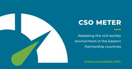 cso meter logo and url with the subtitle reading "Assessing the civil society environment in the Eastern Partnership countries"