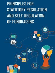 interconnected symbols and a text reading "principles for statutory regulation and self-regulation of fundraising"